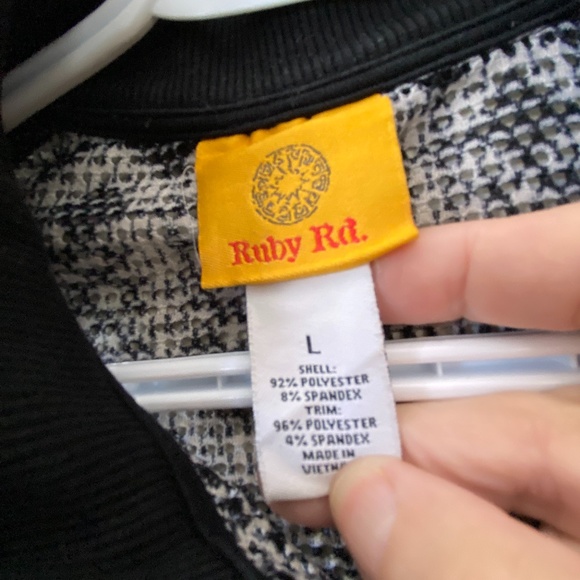 Blk/Wht Zip up Dress Jacket, SzL          10-15OUT - Picture 3 of 5